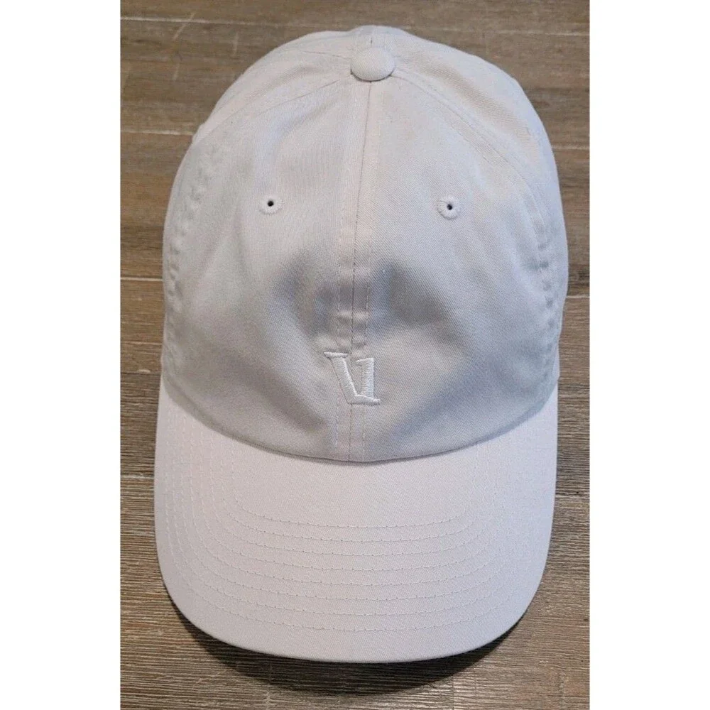 Vuori V1 Beige Hat Performance Logo Adjustable Strap Workout Gym Travel Casual